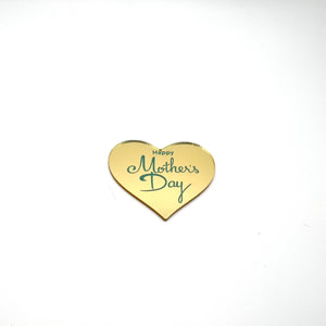 Happy Mothers Day Heart Gold 5cm