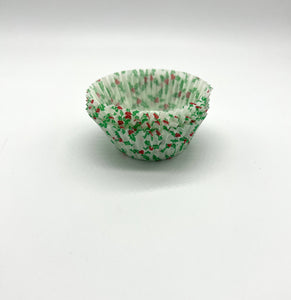 Christmas Cupcake Holly 24's 4.5cm diameter base