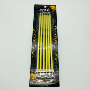 Yellow Gold Metallic XLong Birthday Candles 18cm