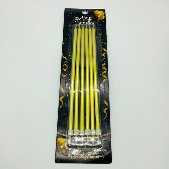 Yellow Gold Metallic XLong Birthday Candles 18cm