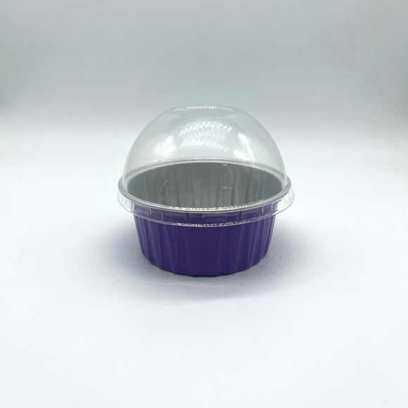 Baking Cups Round Lavender with Dome lids 6pcs