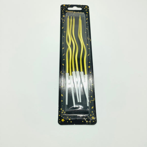 Yellow Gold Curly Candles 6pcs