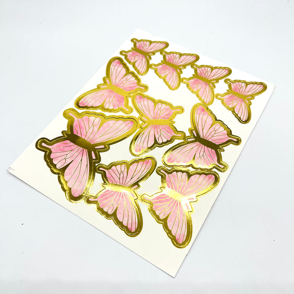 Paper Butterflies with Wire Pink 10s