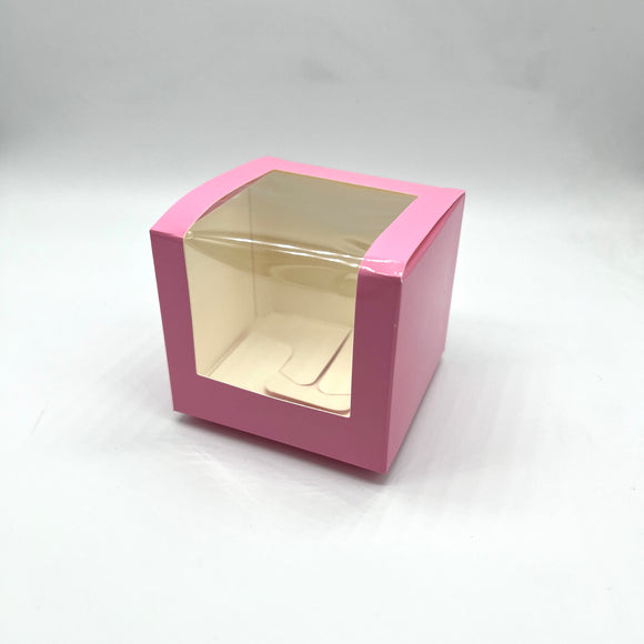 Cupcake Box with Window Pink 5pcs