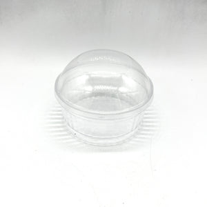 Round Striped Shallow Dessert Cup with Lid
