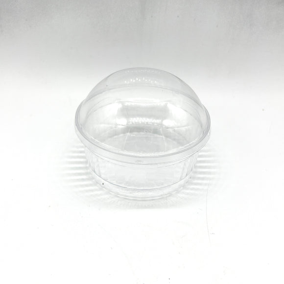 Round Striped Shallow Dessert Cup with Lid