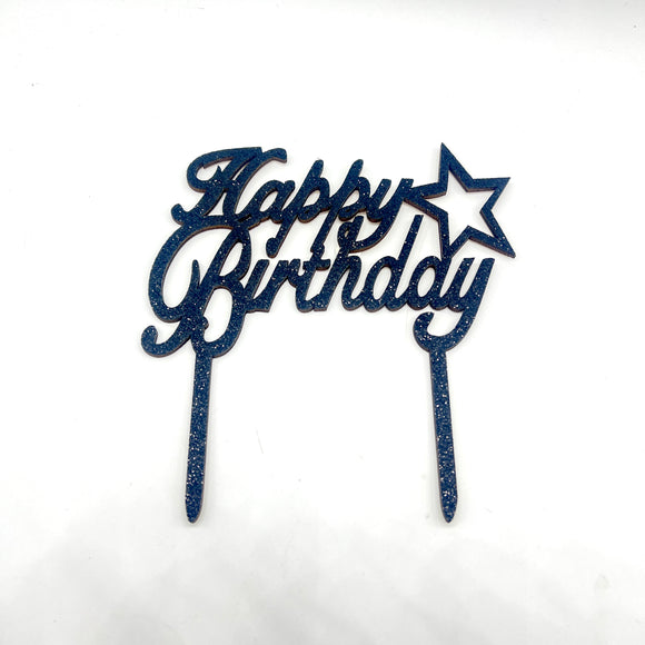 Black NP Topper Wooden - HBD