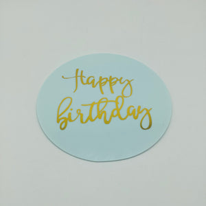 Round Blue Happy Birthday Disc Large