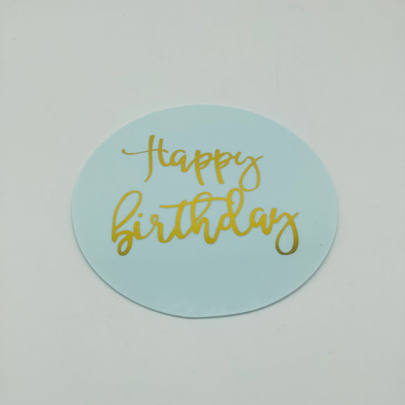 Round Blue Happy Birthday Disc Large