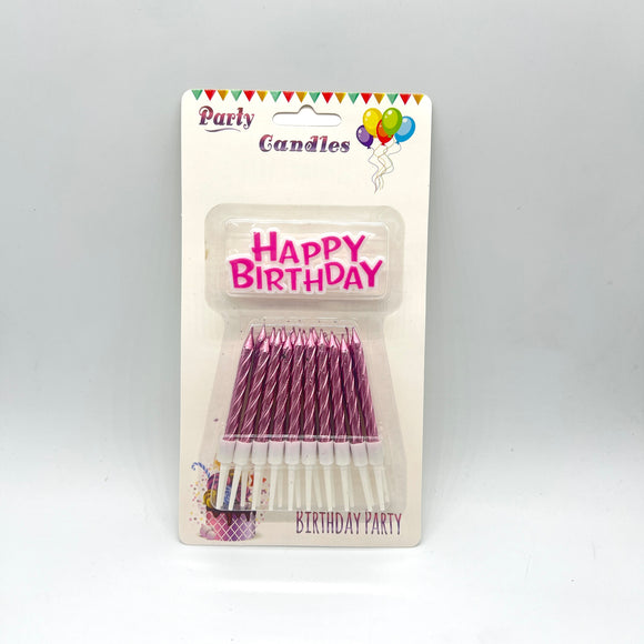 Pink Candles HBD 21 pcs