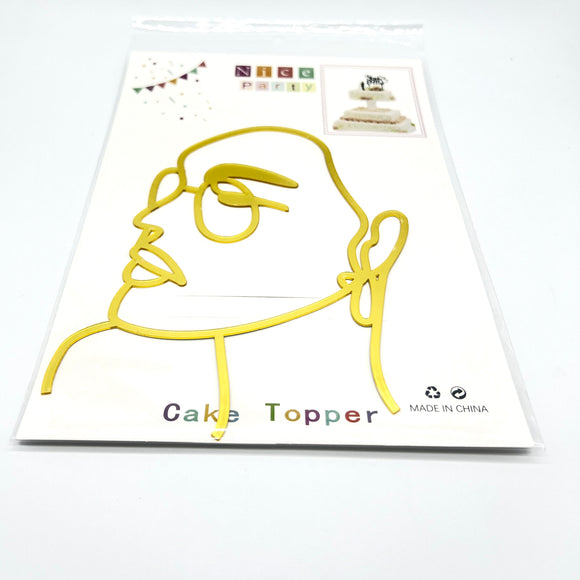Line Art Lady Gold Glasses