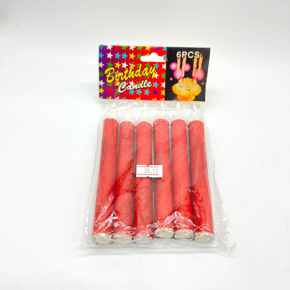Red Firework Sparkler Candles 6pcs