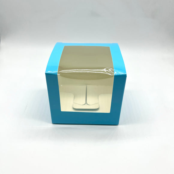 Cupcake Box with Window Blue 5pcs
