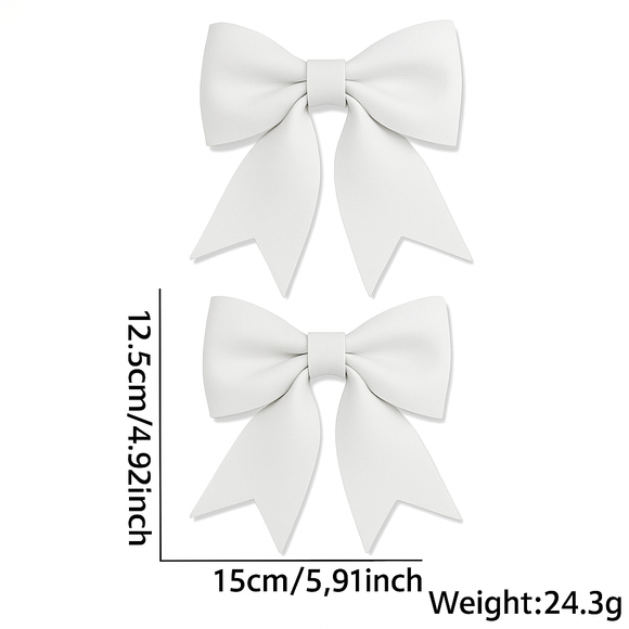 Glitter Bow White each (12.5x15cm)
