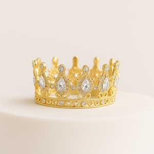 Gold Crown Teardrop Diamante 8cm