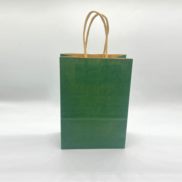 Green Paper Gift Bag 5's 26cm x 21cm