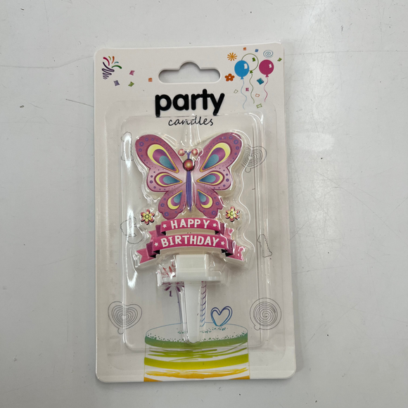Happy Birthday Butterfly Candle