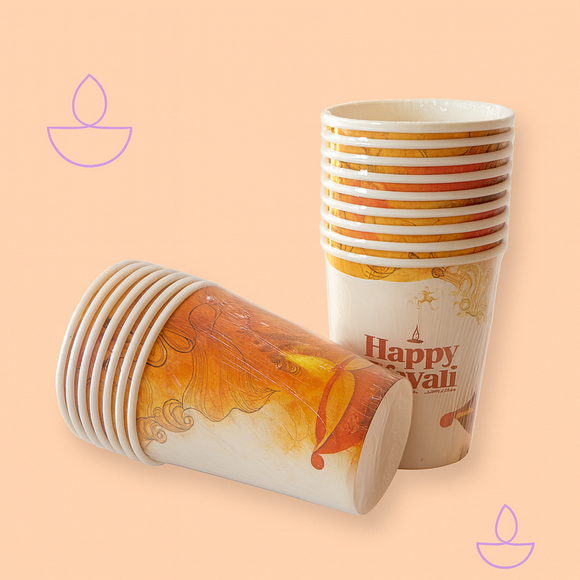 Happy Diwali Paper Cups 10pcs