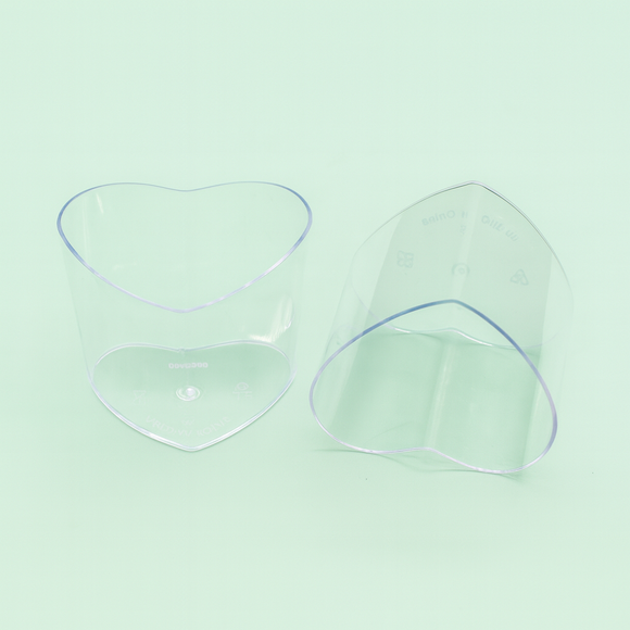 Heart Mini Dessert Cup – Acrylic (6pcs, No Lid)