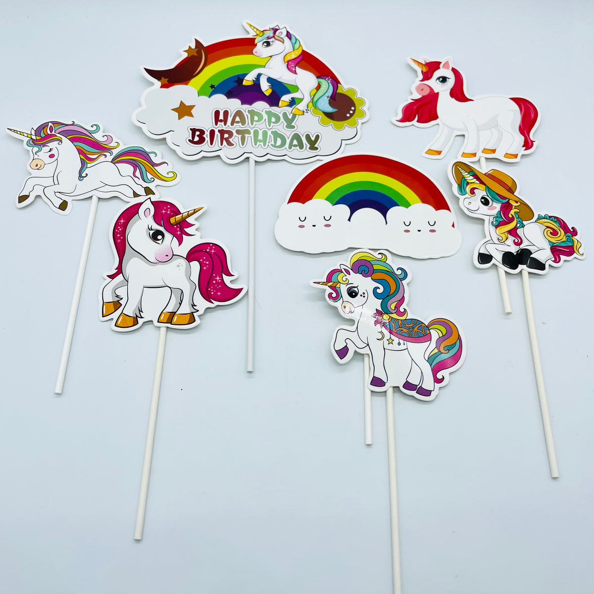 Sticker Paper Topper NP Paper Toppers- Unicorn 6pcs – Sprinkles bake and party supplies