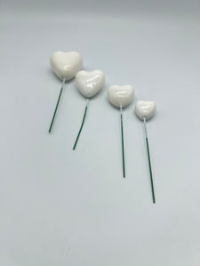 White Faux Hearts 4pcs