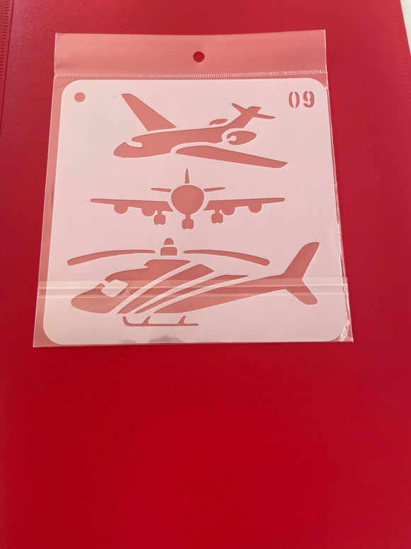 Planes Small Stencil 09