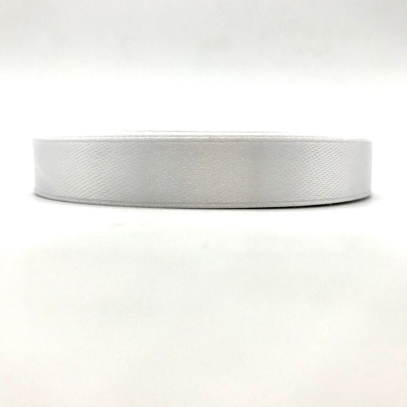White Satin Ribbon Roll 12mm
