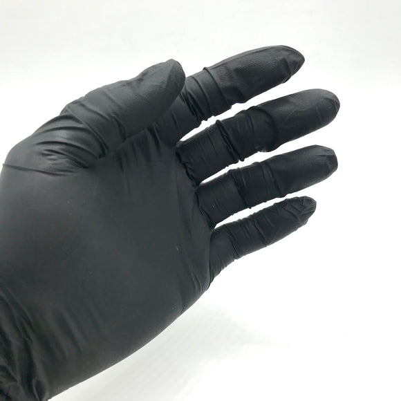 Black Latex Gloves Powder Free 4pcs Medium
