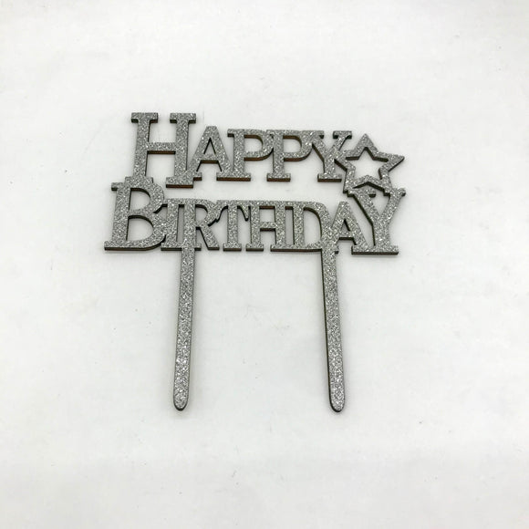 NP Topper Wooden - HBD Silver