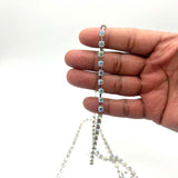 Silver Diamante on String 1m