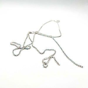 Silver Thin Diamante on String 1m