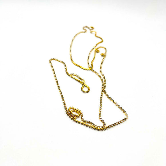 Gold Thin Diamante on String 1m