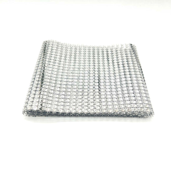 Silver Diamante Strip 1m