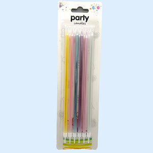 Pastel XLong Birthday Candles 20cm 6's
