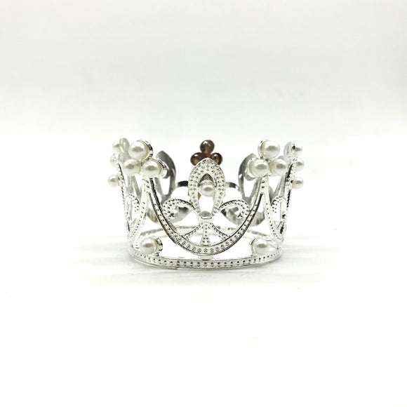 Mini Crown Silver with Pearls