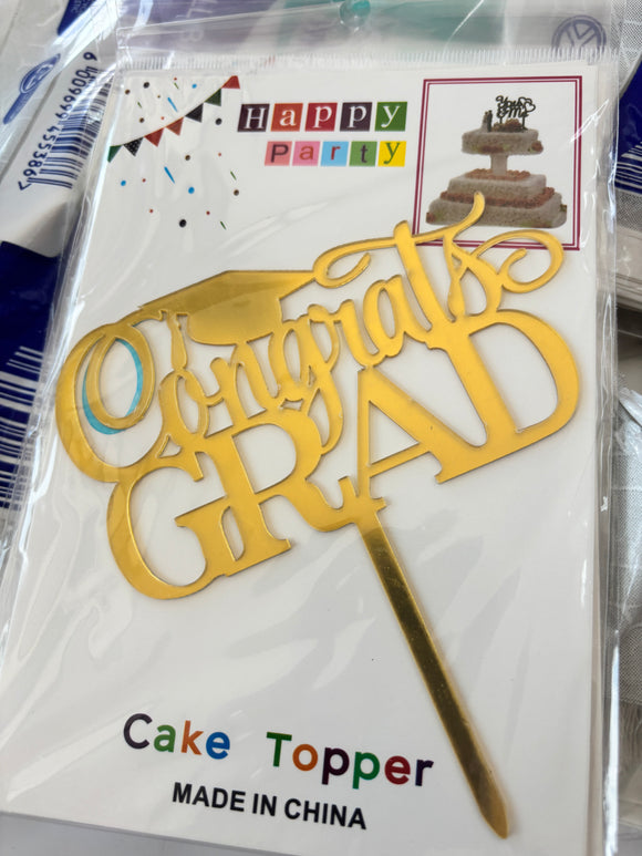 Gold Congrats Grad Topper