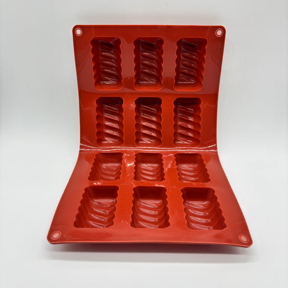 Silicone Mould log Lined 12 Cavity