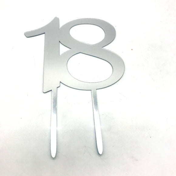 Silver NP Topper - Number 18 19602