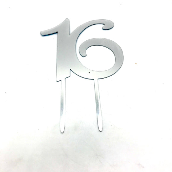 Silver NP Topper - Number 16 19602