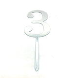 Silver Happy Party Number Toppers