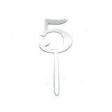 Silver Happy Party Number Toppers