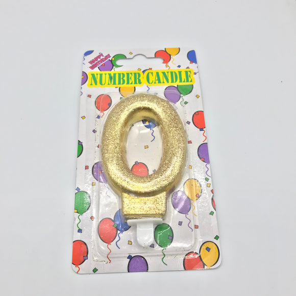Gold Number Candle Metallic 7cm