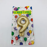 Number Candle Metallic 7cm Gold