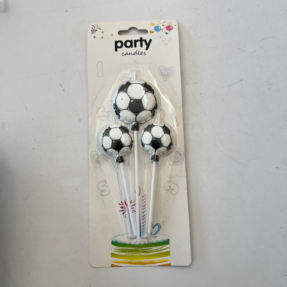 Soccer Ball Candles 3pcs