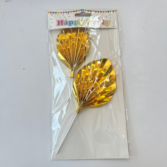 Palm Rounded Gold 2pcs