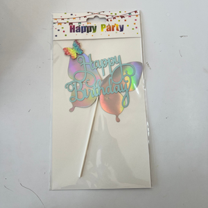 Blue Happy Birthday Topper Butterfly