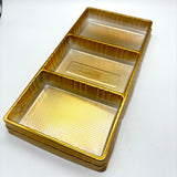 3 Cavity Gold & Black Base with Clear Dome