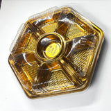 7 Cavity Gold & Black Base with Clear Dome