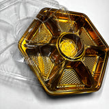 7 Cavity Gold & Black Base with Clear Dome