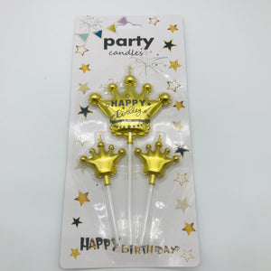 Gold Crown Birthday Candles